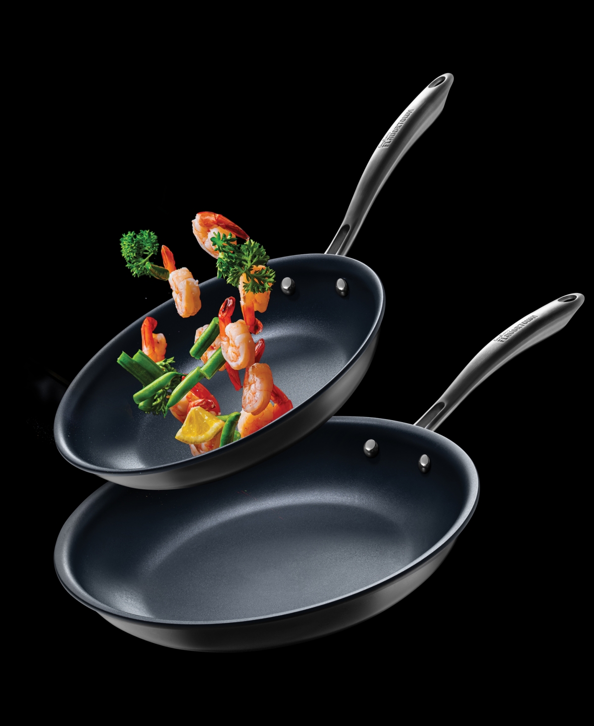 Guy Fieri 's Flavortown Hard-anodized Laser Titanium Aluminum 10-pc. Cookware Set In Charcoal