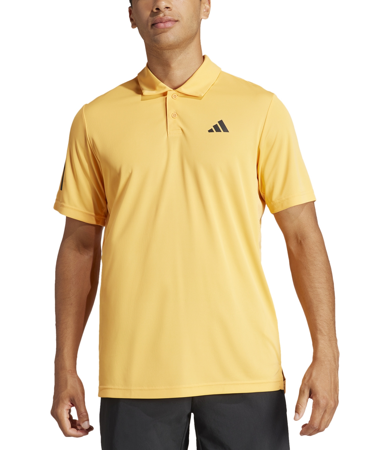 Shop Adidas Originals Men's 3-stripes Short Sleeve Performance Club Tennis Polo Shirt In Hazy Orange