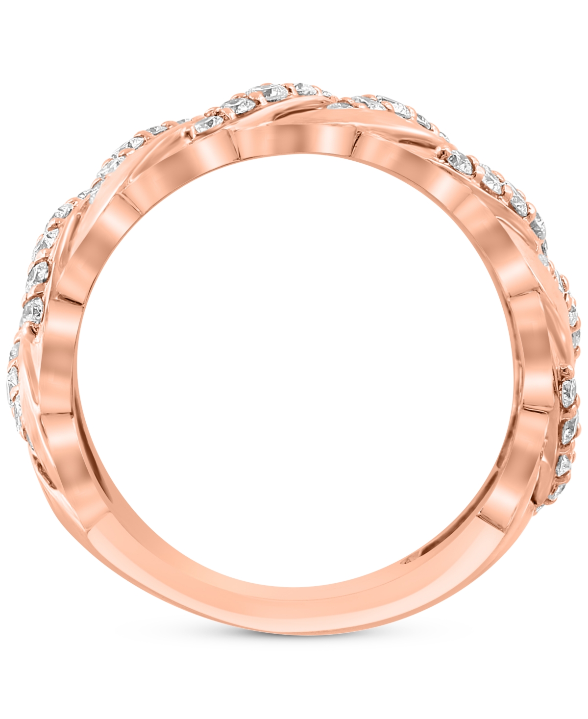 Effy Collection Effy Diamond Chain Link Inspired Statement Ring (7/8 Ct. T.w.) In 14k Rose Gold In Rose Gld