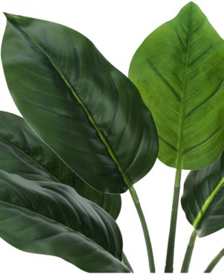 17" Indoor Artificial Aureum Plant with Decorative White Pot