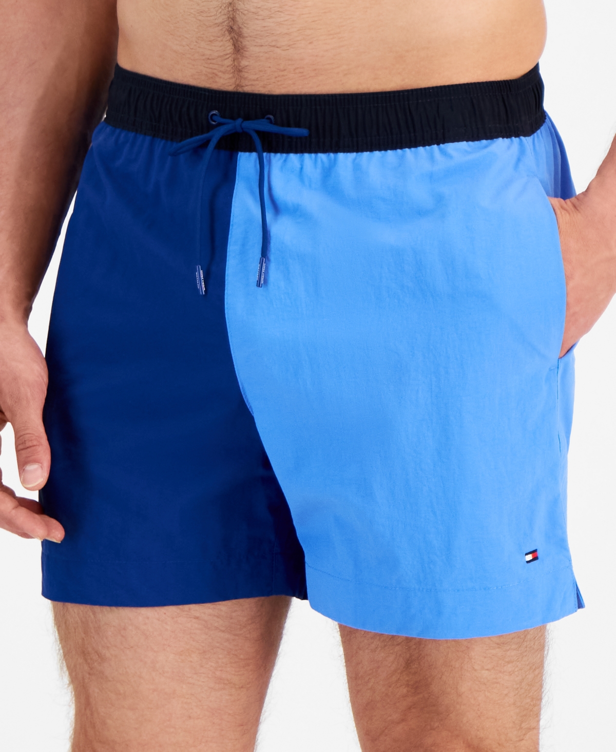 Shop Tommy Hilfiger Men's Colorblocked 5" Swim Trunks In Anchor Blue