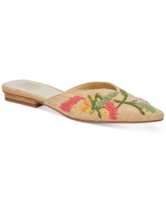 Dolce Vita - Women's Elm Pointed-Toe Embroidered Slip-On Mule Flats