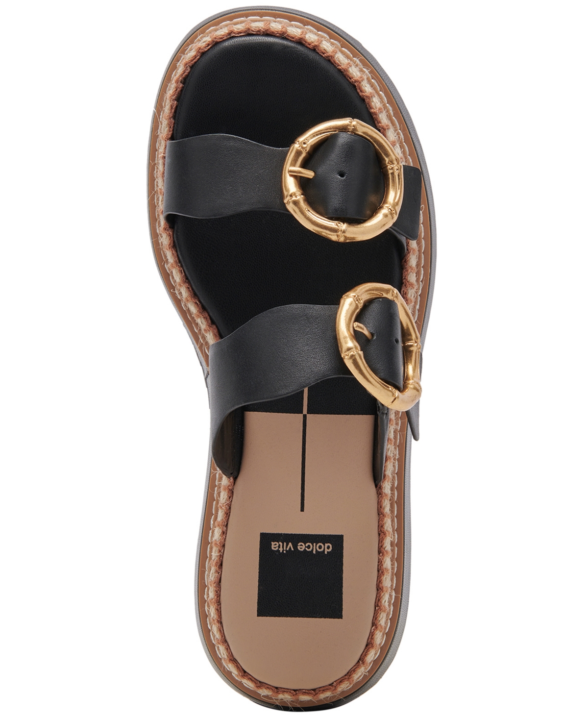 Shop Dolce Vita Women's Rysha Buckled Espadrille Platform Wedge Sandals In Black Leather