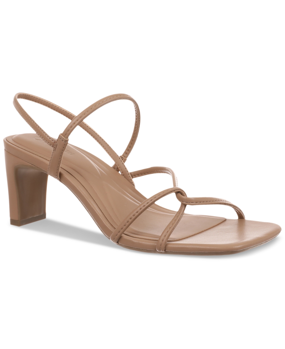 Women's Cloverr Strappy Block-Heel Sandals, Created for Macy's - Green Smooth