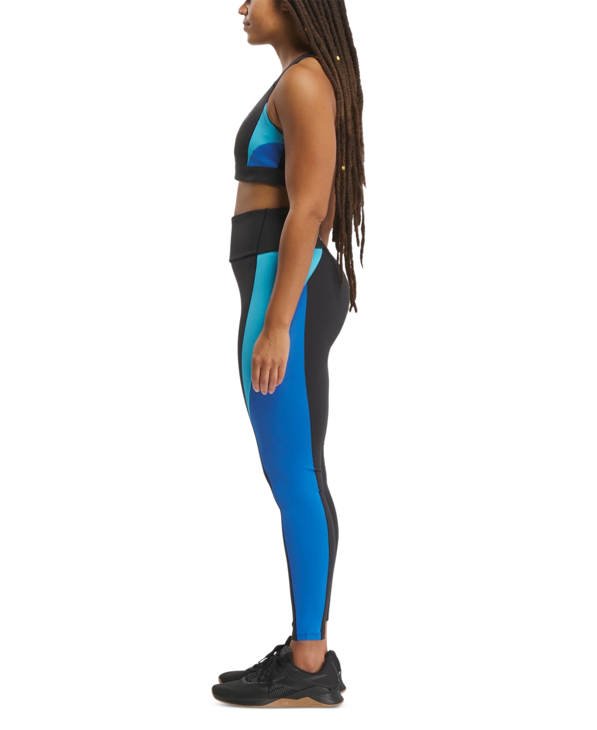 Reebok Women's Active Lux High-Rise Colorblocked Tights -kinetic Blue