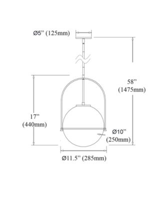 17" Metal, Glass Paola 1 Light Small Pendant with Glass