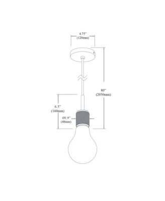 6.5" Metal Roswell 1 Light Small Pendant