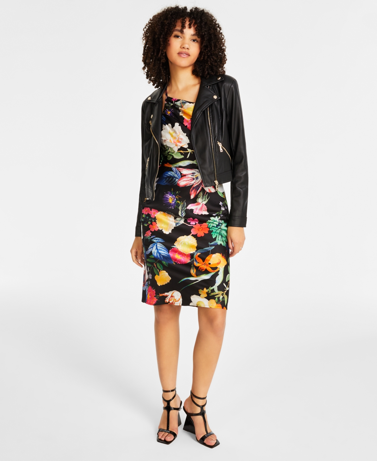 Guess Women's Cindy One-Shoulder Floral-Print Dress
