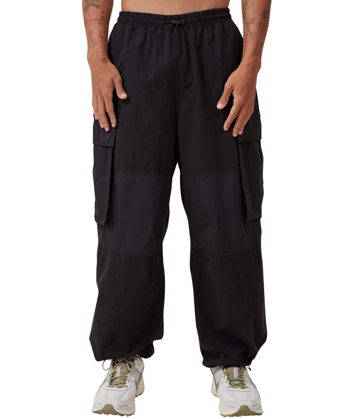 Shop Cotton On Men's Parachute Super Baggy Pant In Black