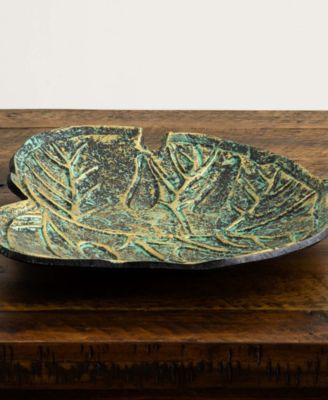 10in. Leaf Shaped Decorative Accent Tray