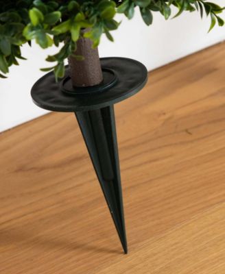 2.5ft. UV Resistant Artificial Boxwood Plant with Integrated Ground Stake Indoor/Outdoor - Set of 2
