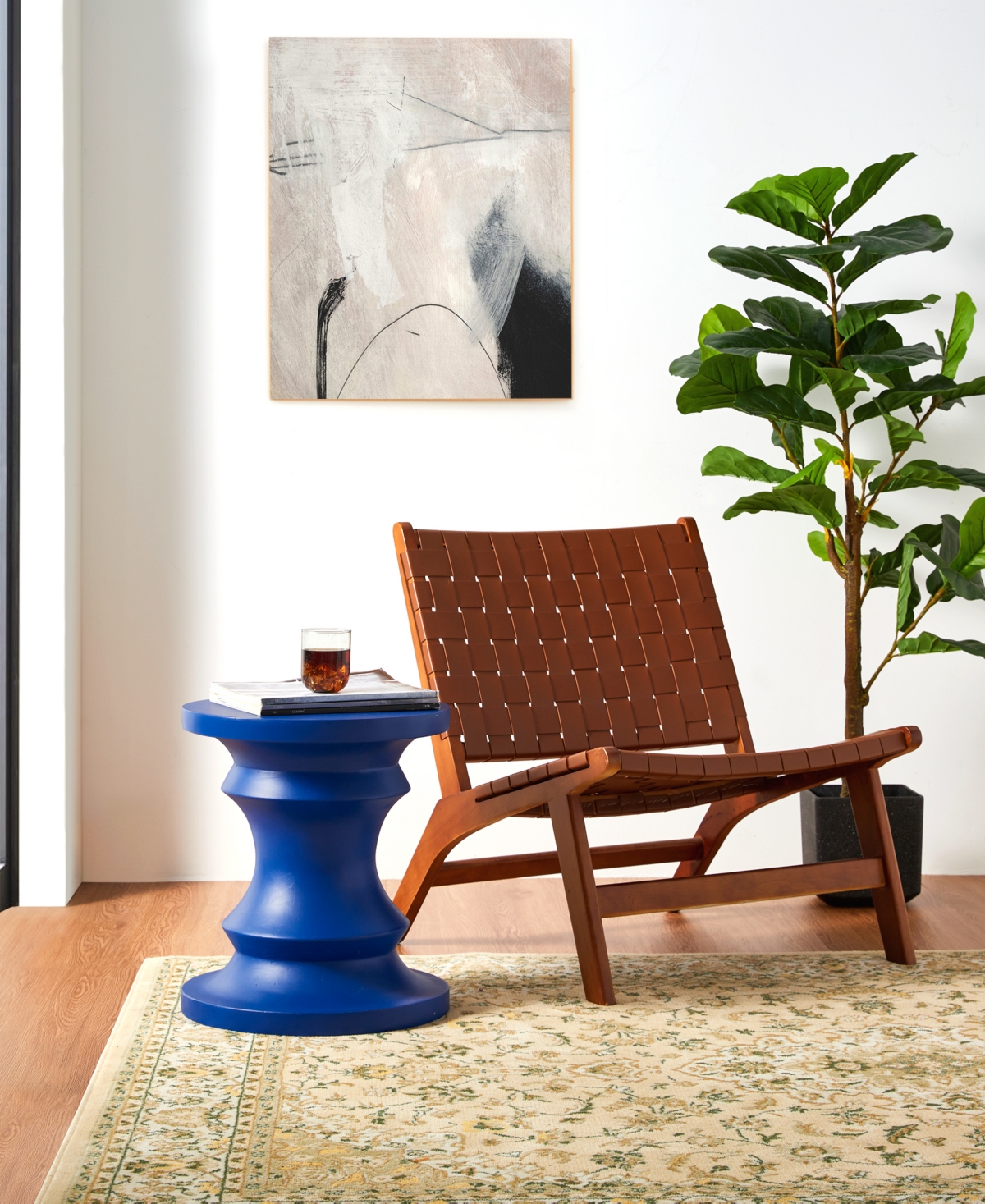 Glitzhome Multi-functional Cobalt Blue Chess Garden Stool Or Planter Stand Or Accent Table In Blue