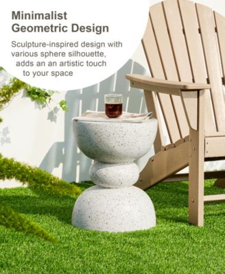 Multi-functional Faux Terrazzo Garden Stool or Plant Stand or Accent Table