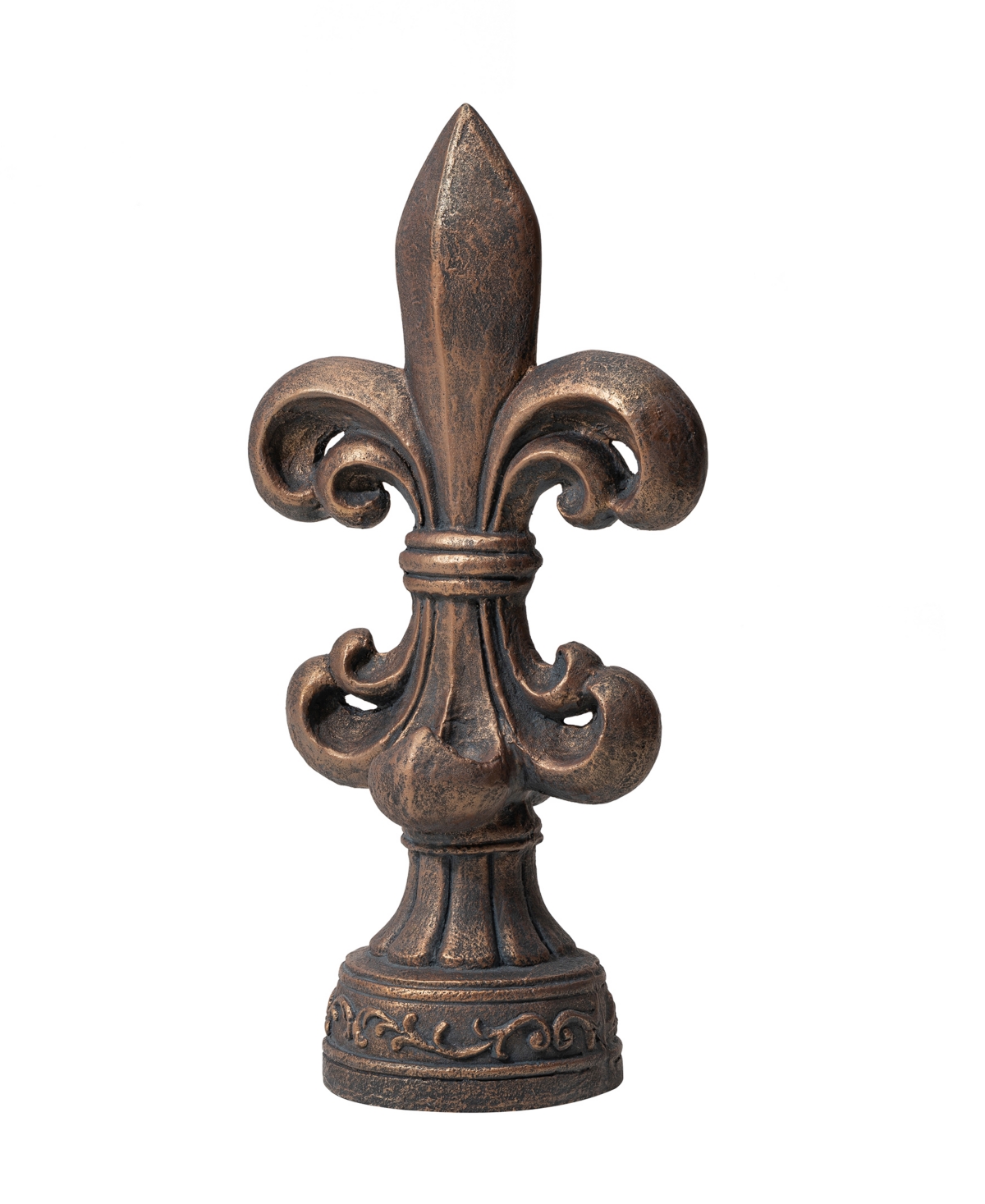 GlitzhomeStanding Fleur De Lis Garden Statue - Bronze