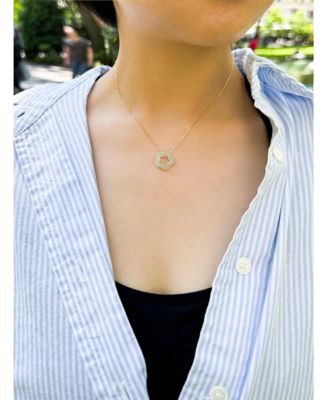 Plum blossom — Green jade pendant necklace
