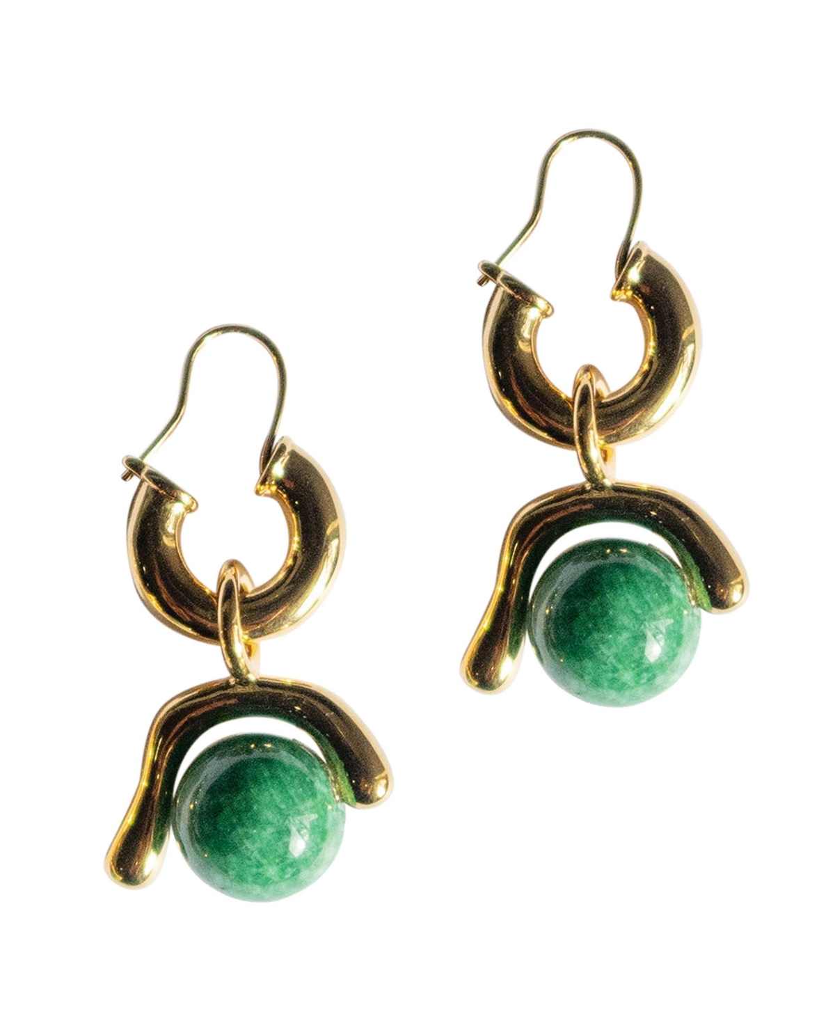 Cecile - Jade drop earrings - Green