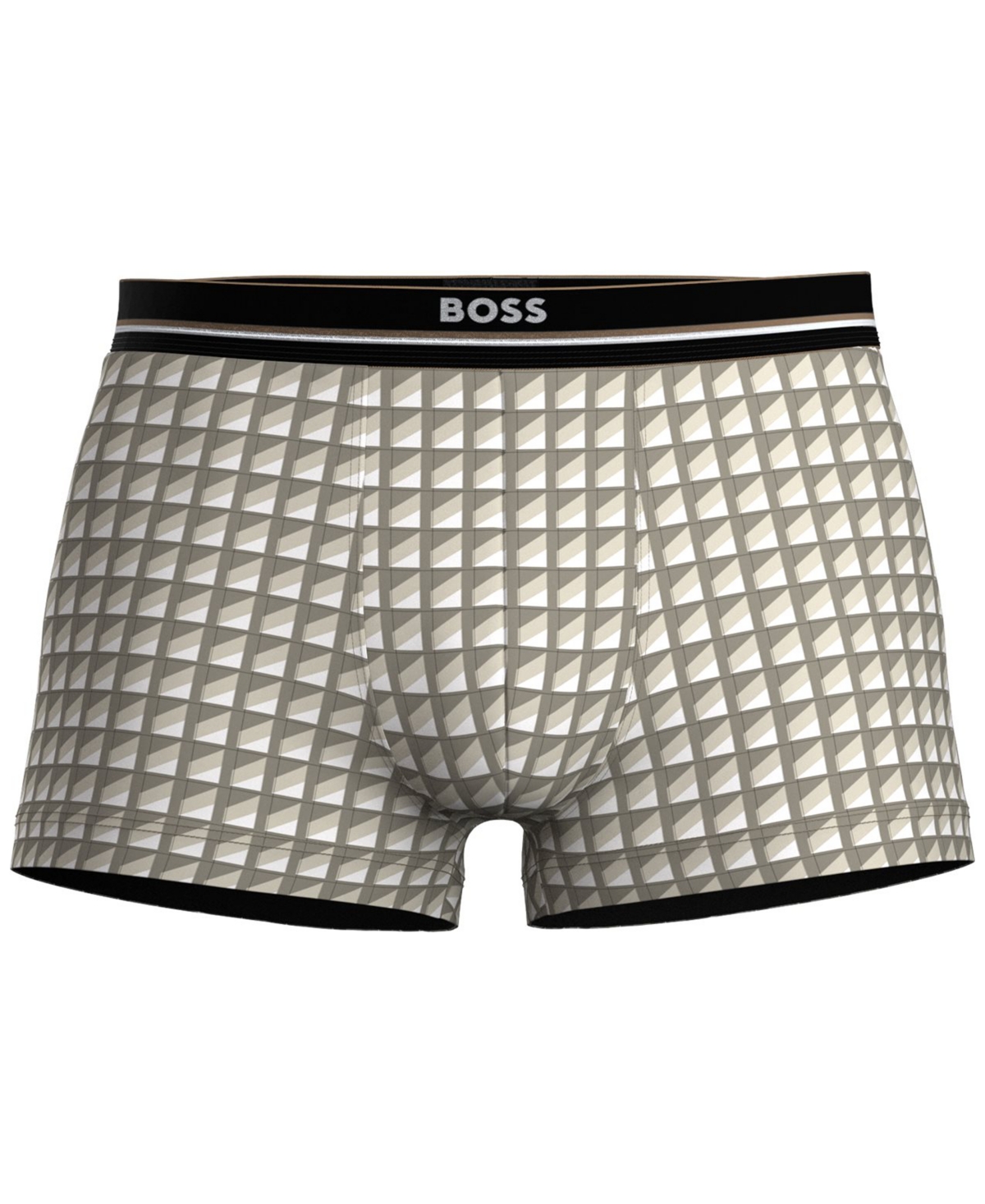 Boss by Hugo Boss Men's Mini Pattern Trunk Underwear - BEIGE/KHAKI