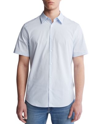 Calvin Klein Men's Slim-Fit Stretch Stripe Button-Down Shirt - Skywriting |  Smart Closet