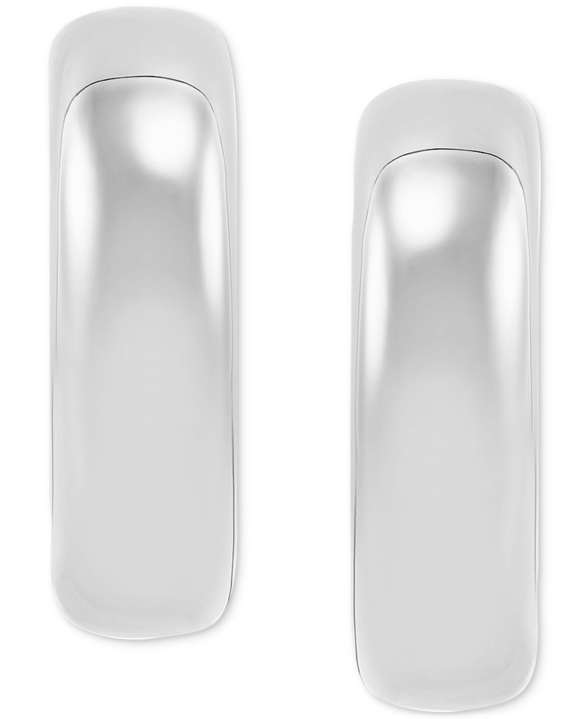Macy's Polished Chunky Small Hoop Earrings In 14k Gold, 20mm In White