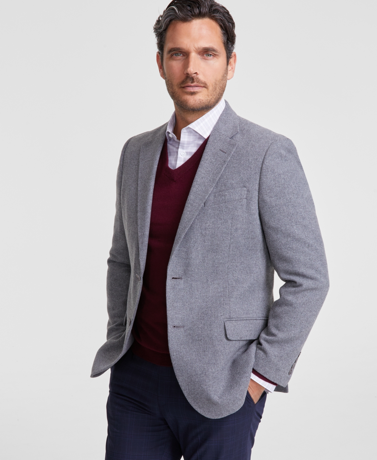 Nautica Men Modern-fit Active Stretch Structure Weave Sport Coat In Gray