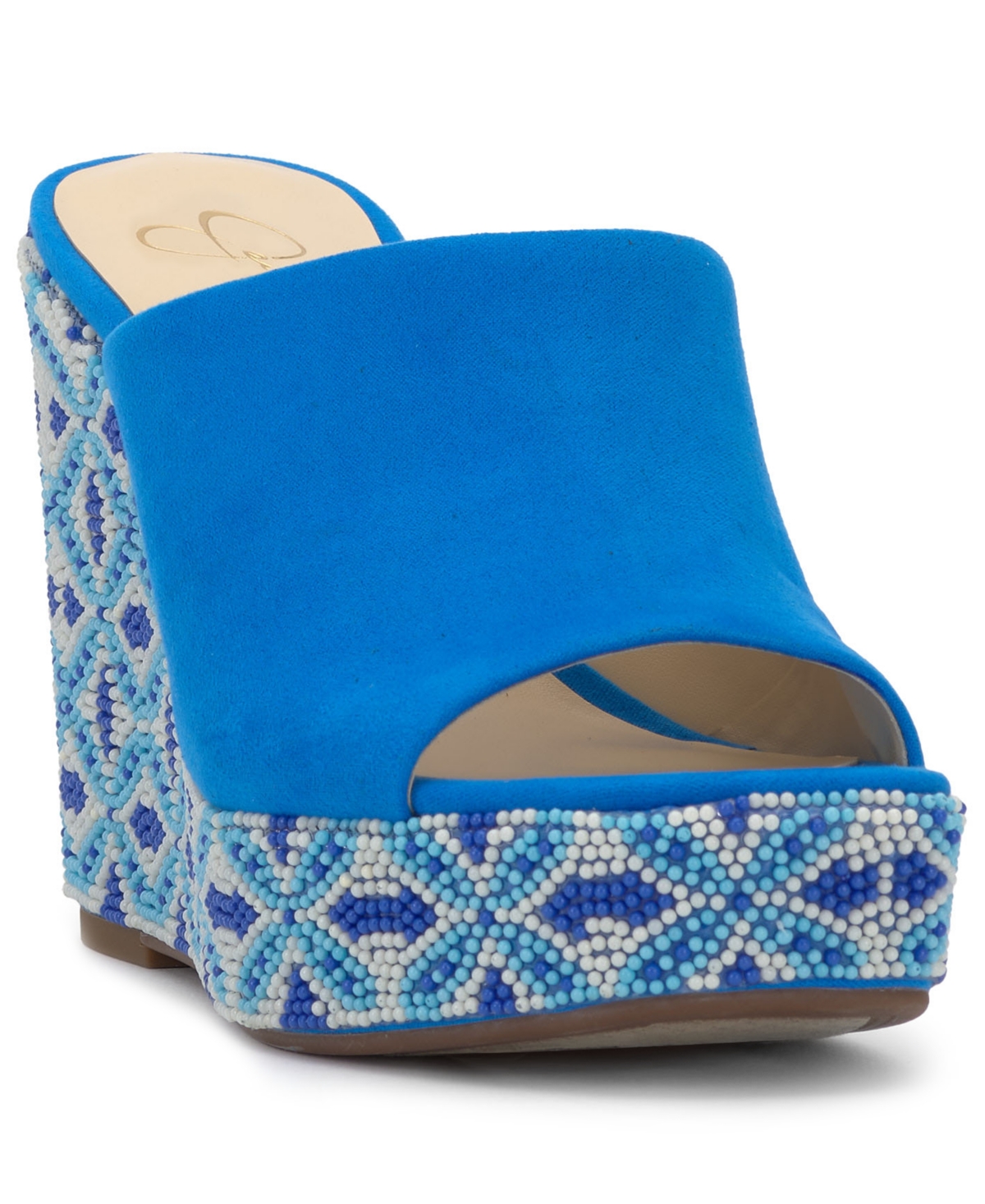 Shop Jessica Simpson Women's Shantelle Platform Wedge Sandals In Atlantic Blue