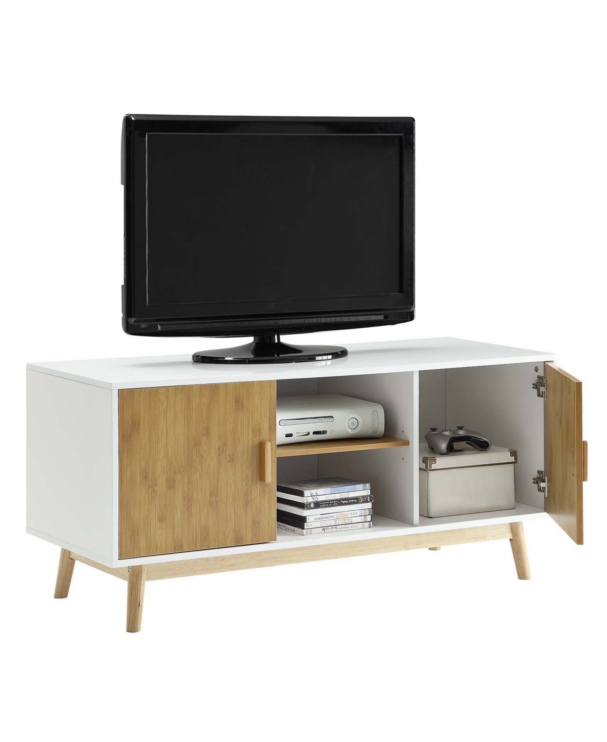 Shop Convenience Concepts 47.25" Oslo Tv Stand With Storage Cabinets And Shelves In White