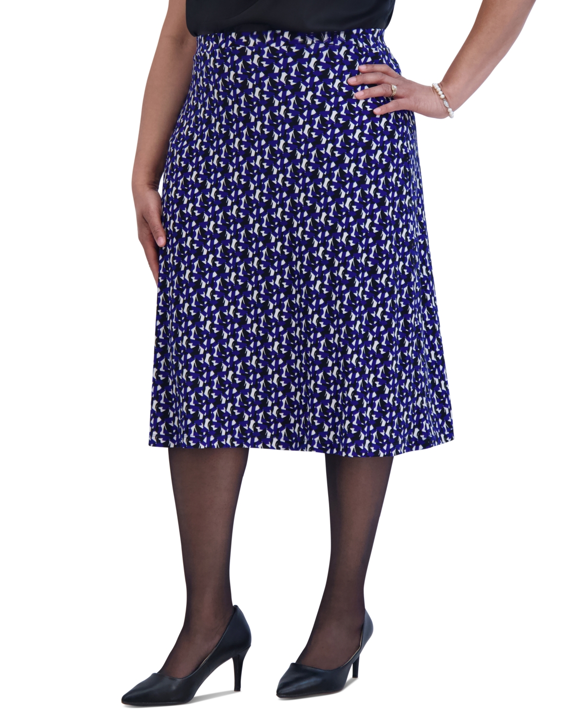 Kasper Women's Printed Ity Pull-On A-Line Skirt
