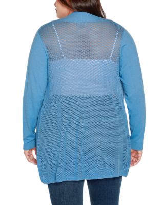 Plus Size Hi-Low Open-Front Swing Cardigan Sweater