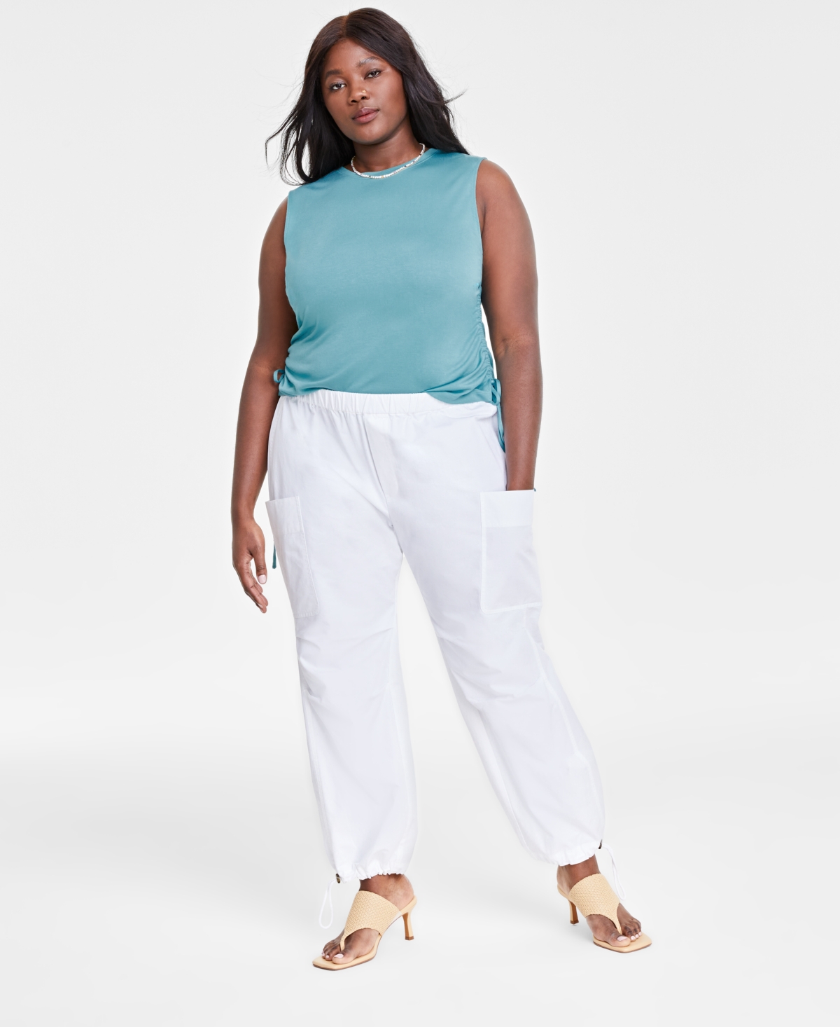 Trendy Plus Size Utility Pants, Created for Macy's - Olivine