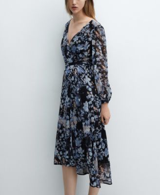 MANGO Women's Flowy Flower Printed Dress