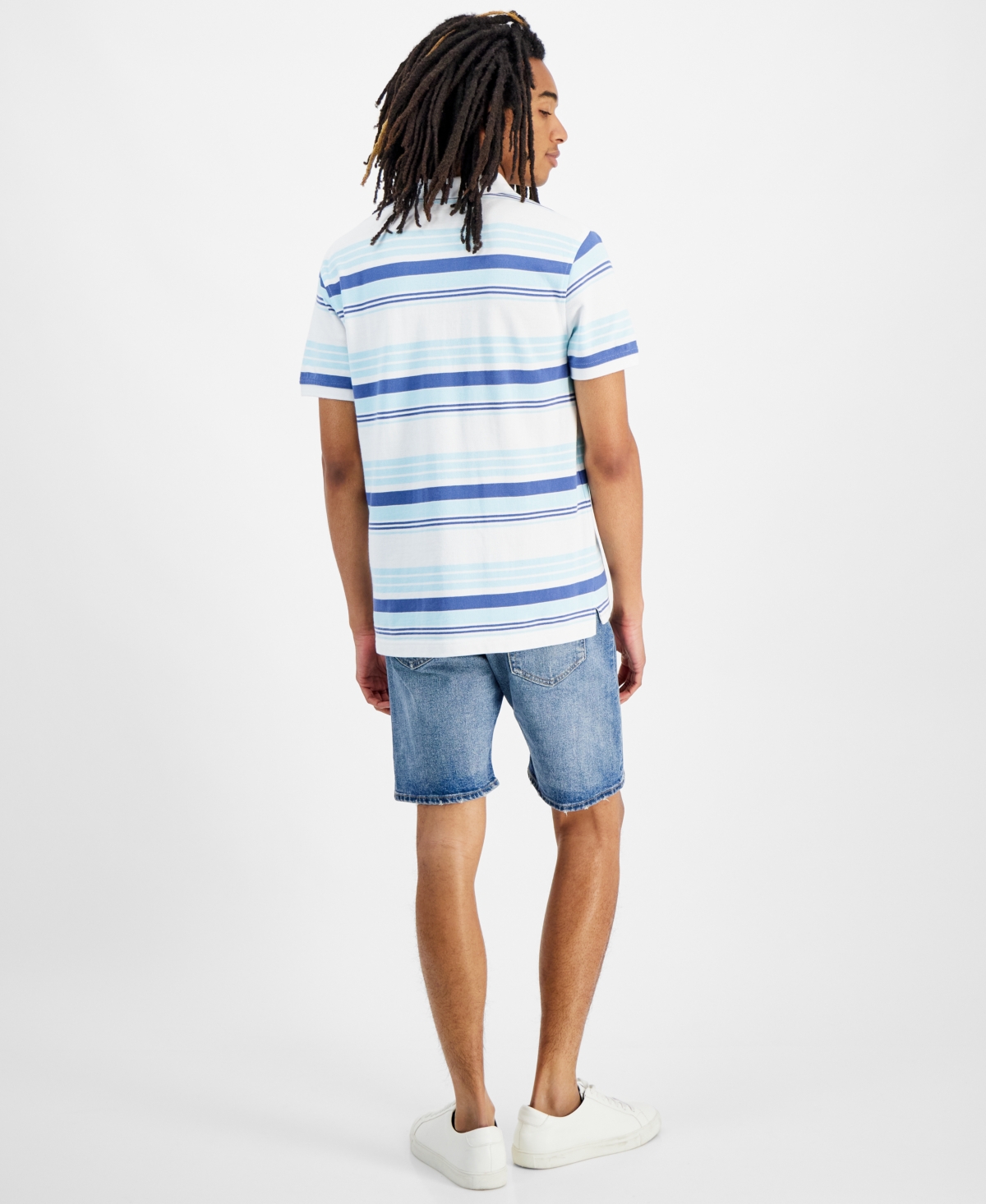 Shop Levi's Men's Housemark Regular Fit Short Sleeve Polo Shirt In Kai Stripe