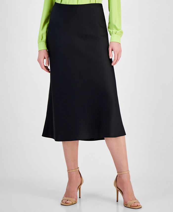 Bias Cut Calf Length Flared Skirt main image 1