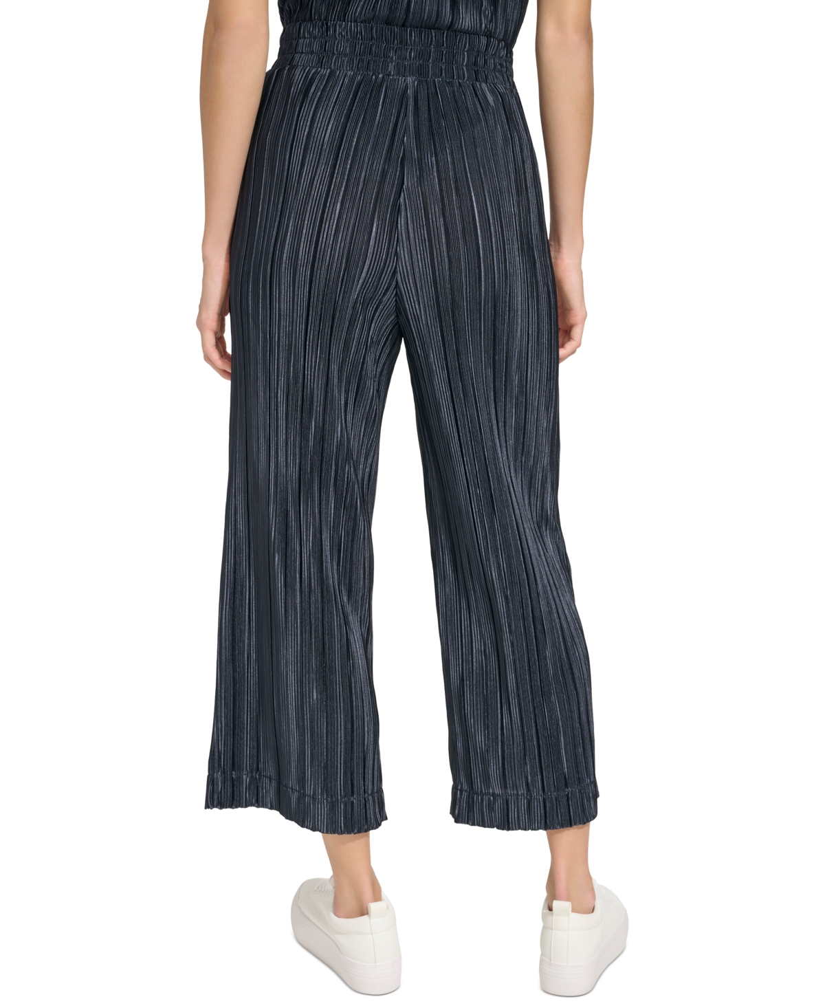Andrew Marc New York Women's High-Rise Pull-On Plisse Crop Pants