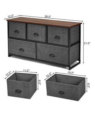 Dresser Storage Tower with 5 Foldable Cloth Storage Cubes