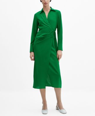 MANGO Women's Wrap Shirt Dress - Macy's