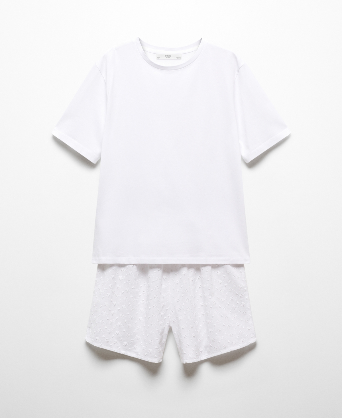 Shop Mango Women's Two-piece Cotton Pajamas In White