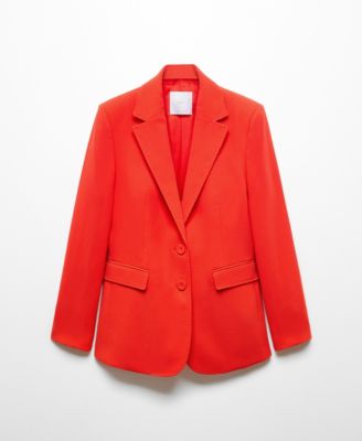 MANGO Women's Straight-Fit Suit Blazer