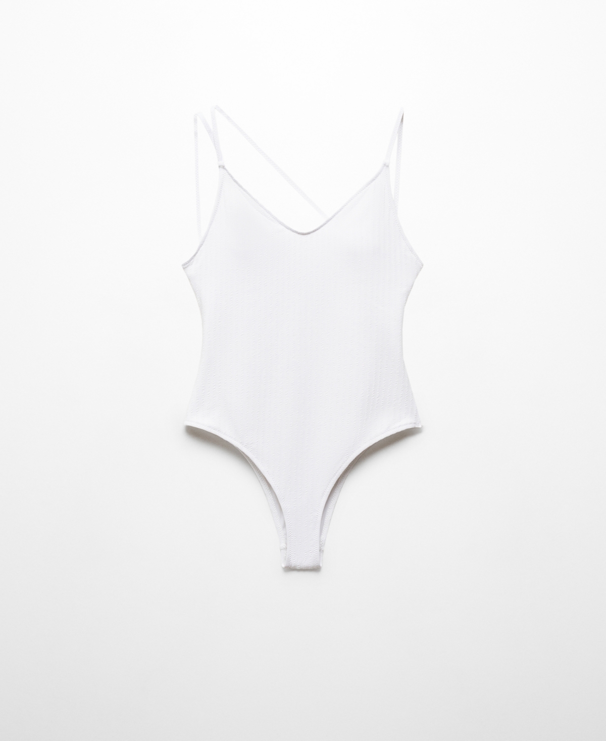 Shop Mango Women's V-neck Swimsuit In White