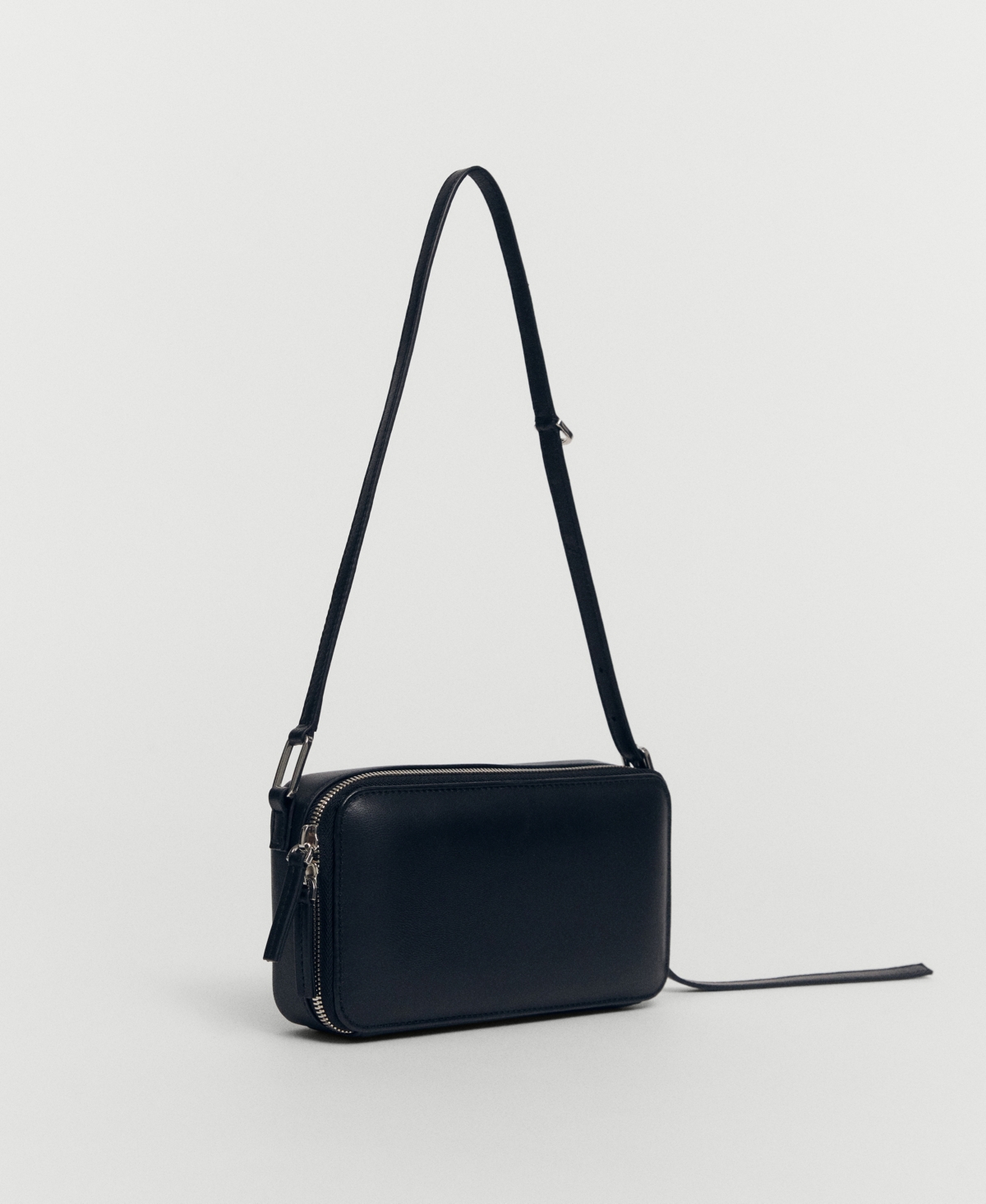 Mango Women's Rectangular Leather Handbag In Black