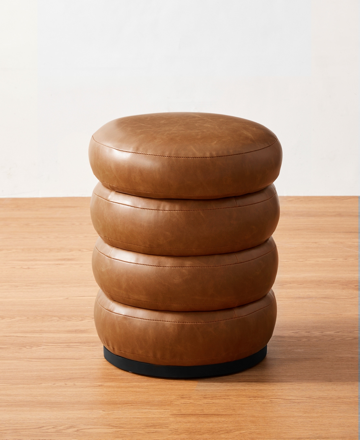 Glitzhome Modern Coffee Upholstered Storage Ottoman Or Accent Stool In Brown