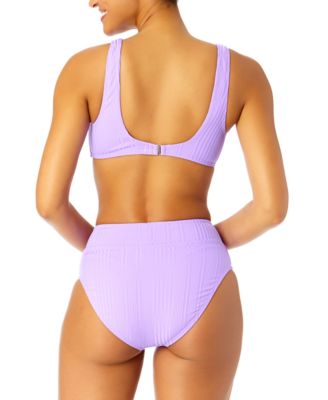 Shop Salt + Cove Salt Cove Juniors Ribbed Square Neck Bikini Top Ribbed V Waist Bikini Bottoms Created For Macys In Purple