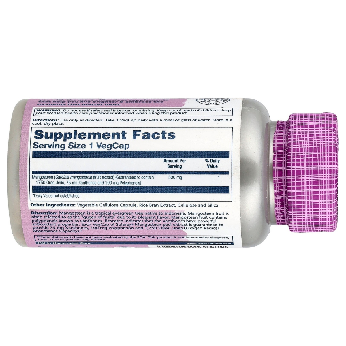 Solaray Mangosteen Vital Extracts 500 mg - VegCaps - Assorted Pre-pack (See Table 9