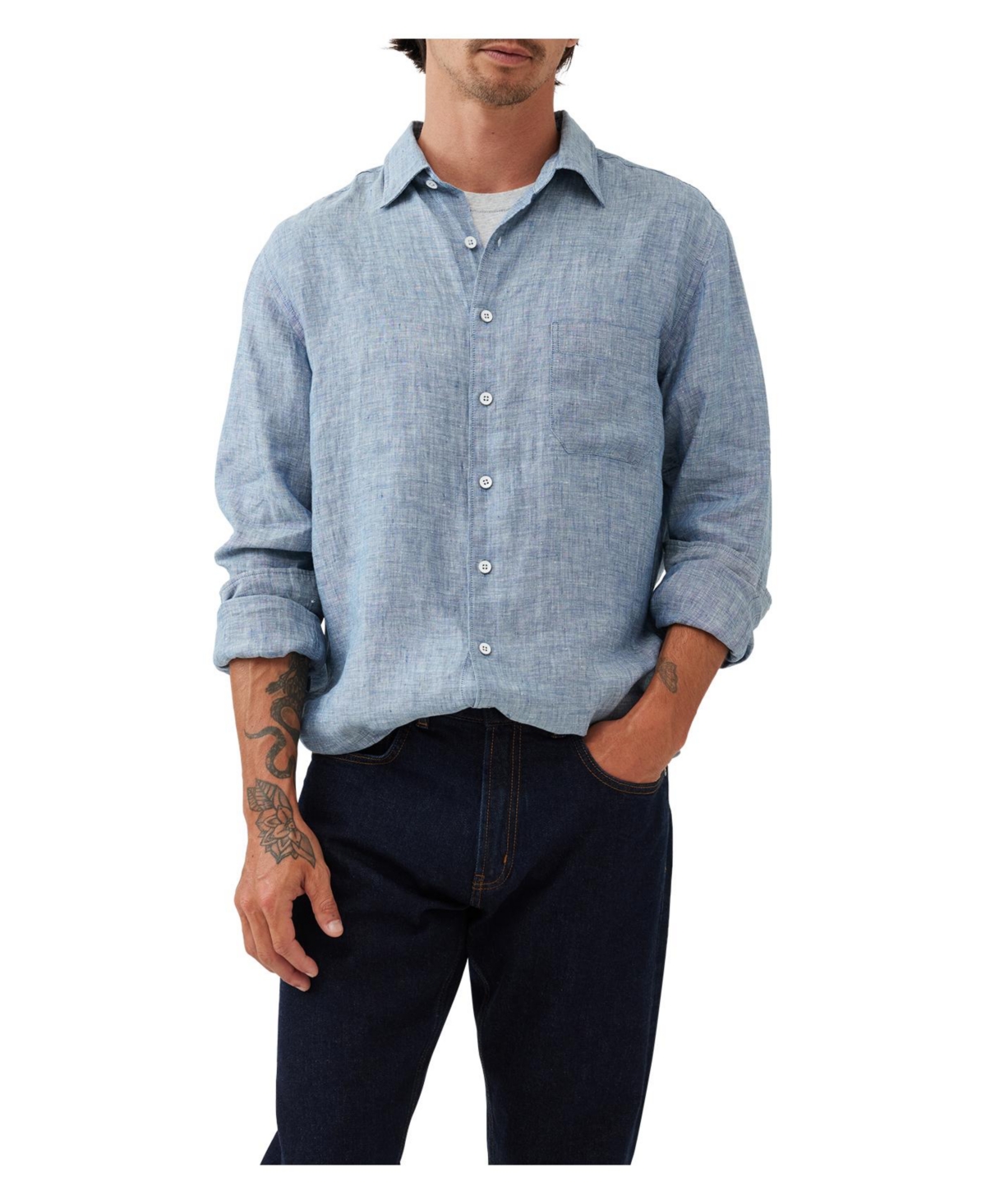 Men's Chaffeys Sports Fit Shirt - Denim blue