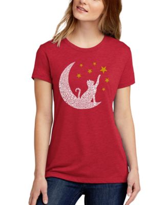 Women's Premium Blend Word Art Cat Moon T-Shirt