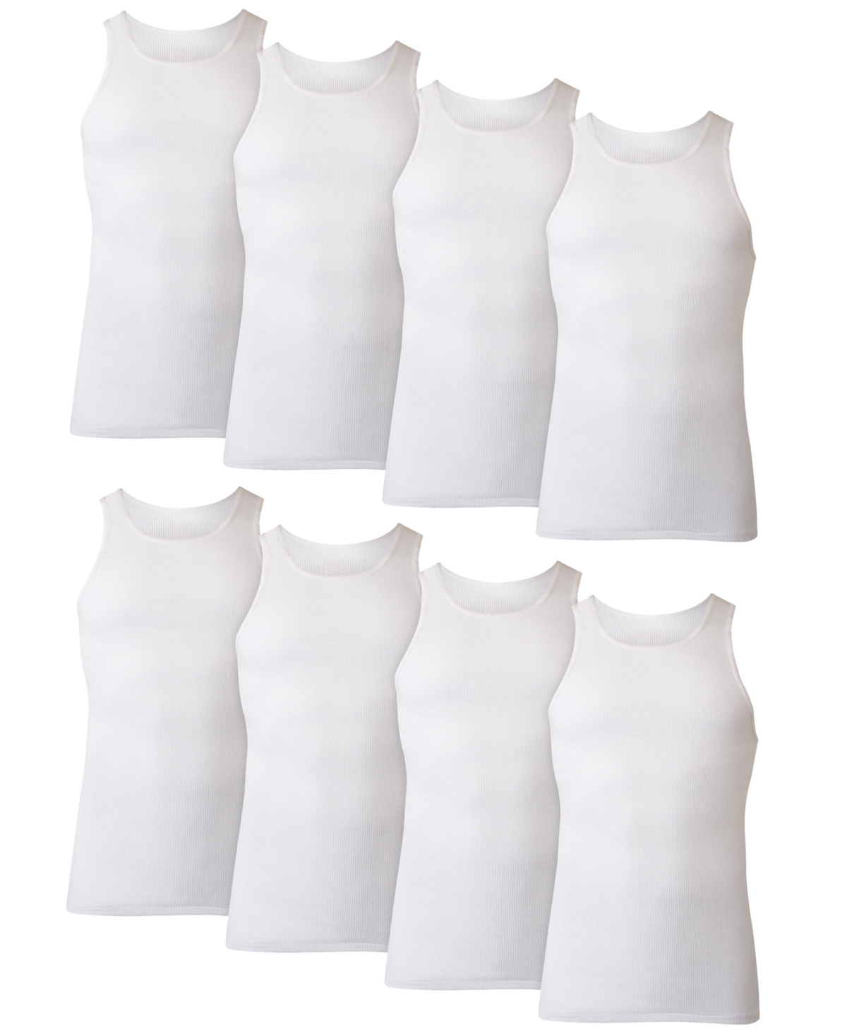 Men's Cotton ComfortSoft Tank Top 7+1 Free Undershirts - Assorted