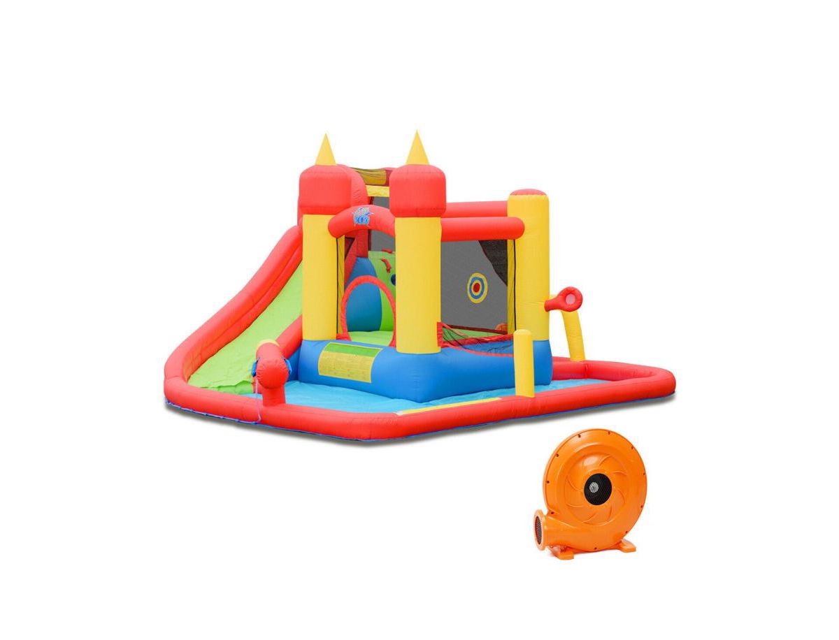 Inflatable Blow Up Water Slide Bounce House with 740 W Blower - Open Miscellaneous