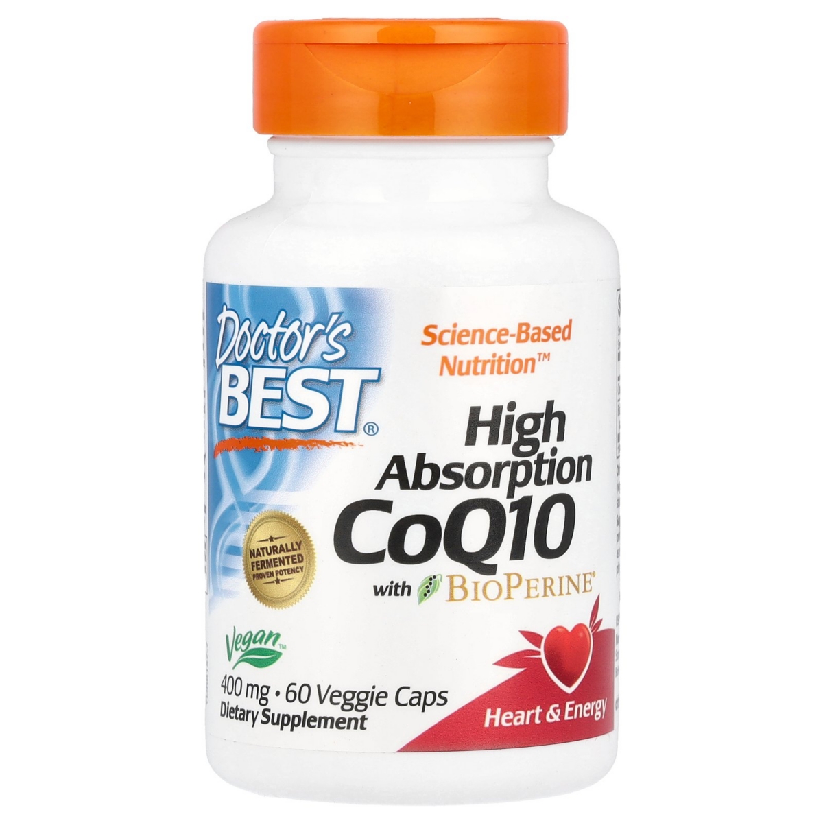 High Absorption CoQ10 with BioPerine 400 mg - 60 Veggie Caps - Assorted Pre-pack (See Table