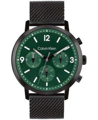 Calvin Klein Men's Gauge Black Stainless Steel Mesh Watch 44mm - Macy's