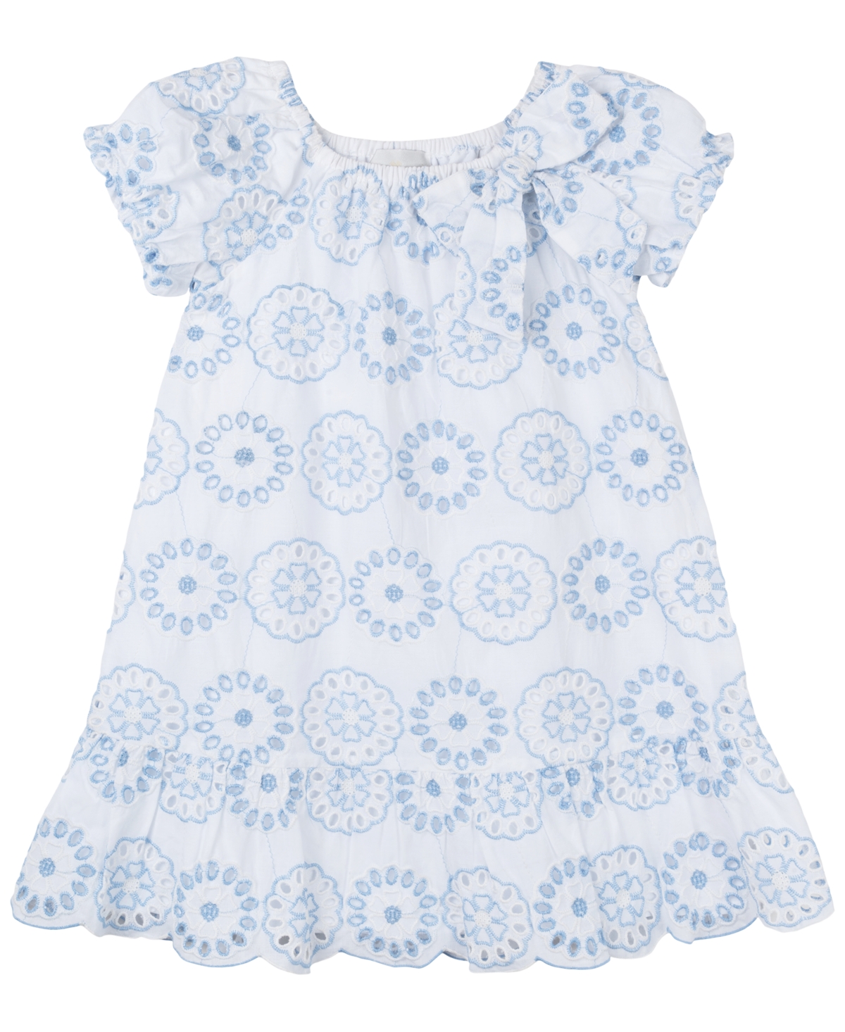 Rare Editions Toddler & Little Girls 2-Tone Eyelet Dress