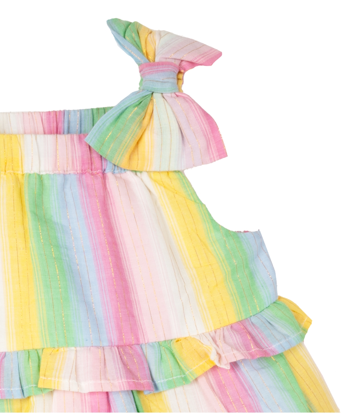 Shop Rare Editions Baby Girl Striped Dress With Lurex In Pink